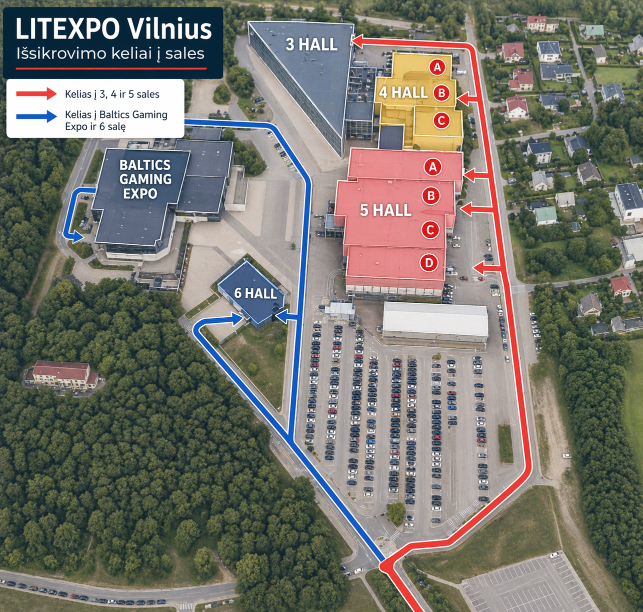 Litexpo site plan with loading routes
